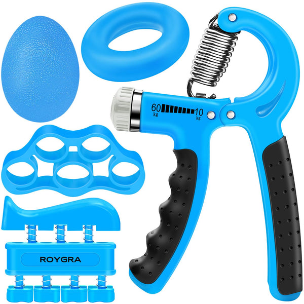 roygra Grip Strength Trainer (5 Pack), Forearm Strengthener Exerciser, Hand Strengthening Devices, Finger Strengthener, Workout Exercise Fitness Equipment, Baseball Climbing Calisthenics Basketball