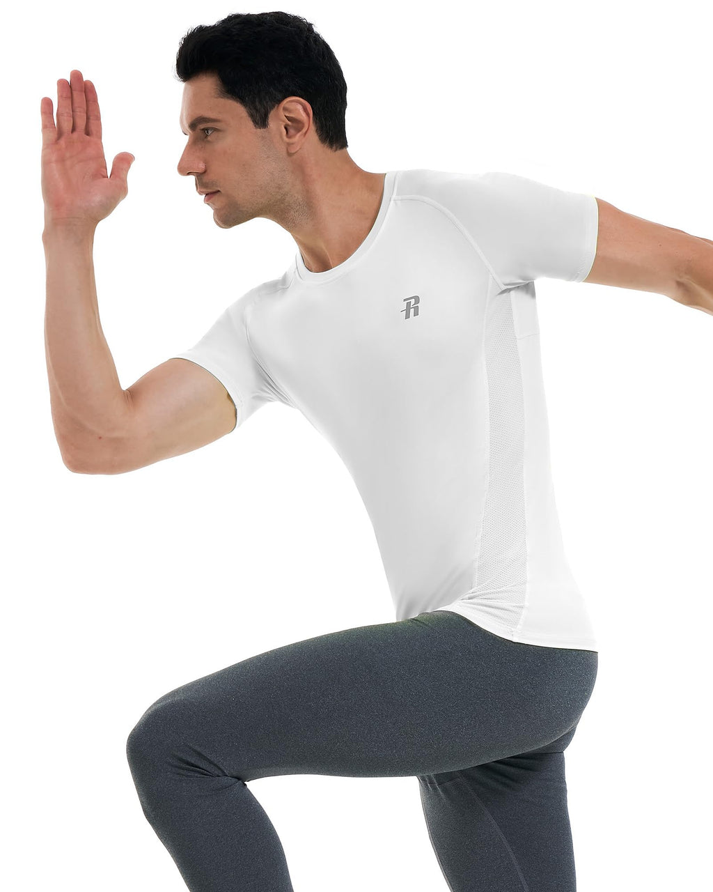 Runhit 3 Pack Men's Compression Shirts Short Sleeve Athletic T Shirt Cool Dry Workout Tops Sports Base Layer Undershirt