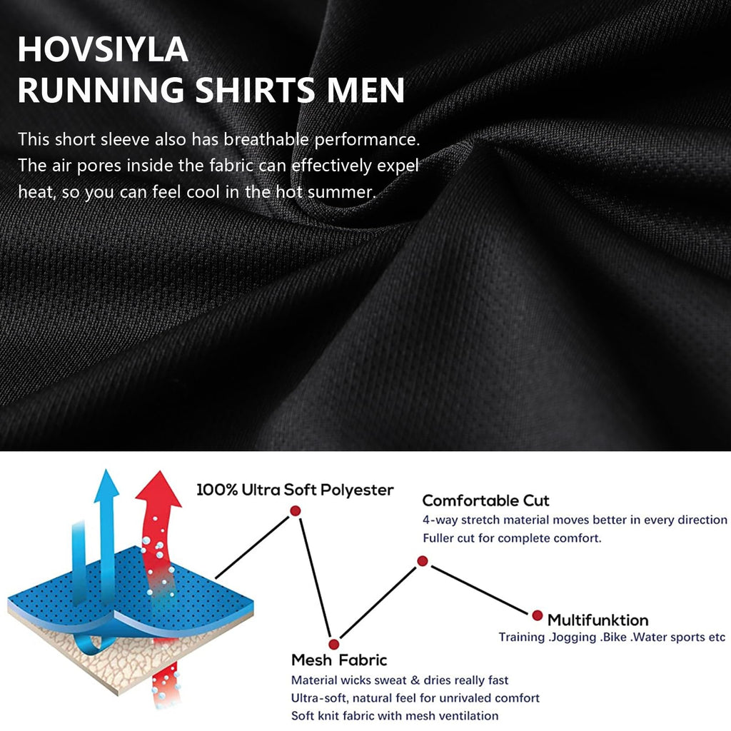 1/5 Pack Running Shirts Men Sport Tops Dry Fit Gym Wicking Athletic T Shirts Breathable Cool Workout Shirts