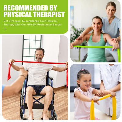 Resistance Bands, Exercise Bands, Physical Therapy Bands for Strength Training, Yoga, Pilates, Stretch Elastic Band with Different Strengths, Workout Bands for Home Gym