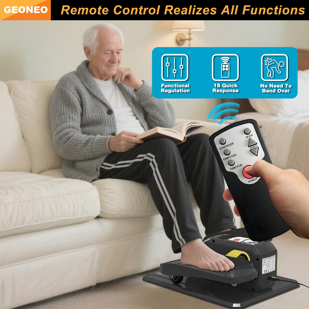 Under Desk Elliptical Machine, Electric Elliptical Exerciser for Senior, Quiet & Small Electric Seated Pedal Exerciser for Home with Display Monitor, Remote Control & 12 Adjustable Speeds