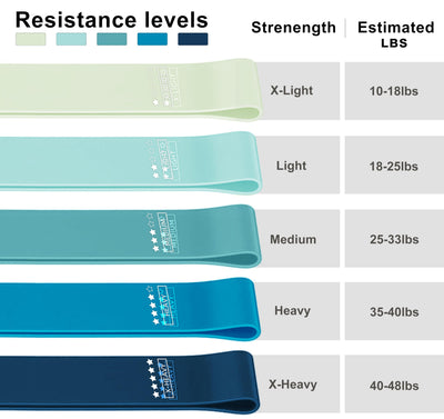 Resistance Loop Exercise Bands, Resistance Bands Exercise Bands for Home Fitness, Stretching, Strength Training, Physical Therapy,Elastic Workout Bands for Women Men Kids, Set of 5