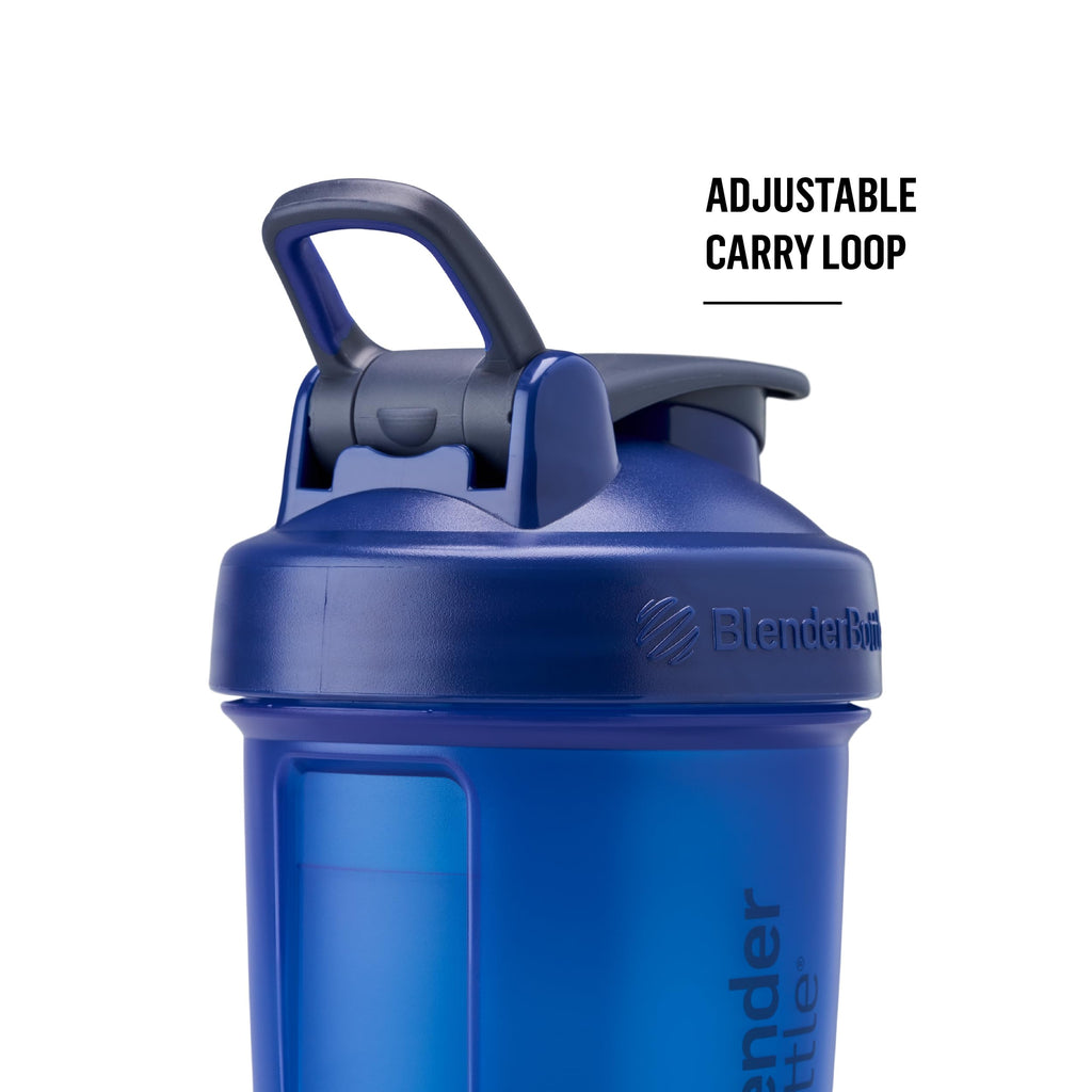 BlenderBottle Shaker Bottle with Pill Organizer and Storage for Protein Powder, Classic V2 ProStak System, 22-Ounce, Smoke Grey