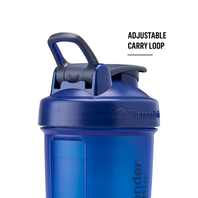 BlenderBottle Shaker Bottle with Pill Organizer and Storage for Protein Powder, Classic V2 ProStak System, 22-Ounce, Smoke Grey