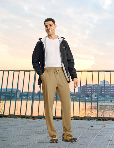 TBMPOY Mens Hiking Pants Lightweight Quick Dry 3 Pockets Travel Fishing Water-Resistant Athletic Workout Sweatpants