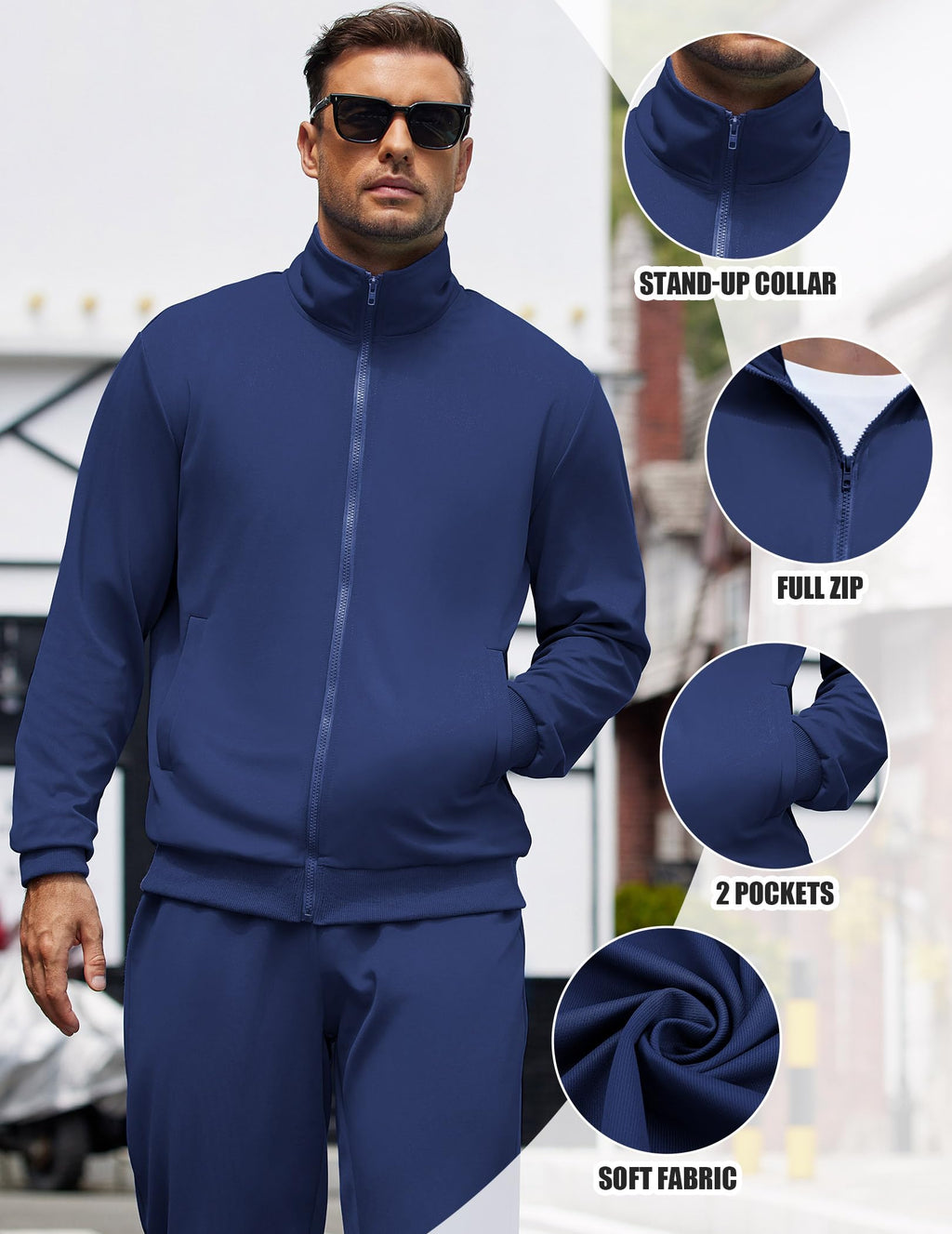 COOFANDY Men's Tracksuits Casual Sweatsuit 2 Piece Full Zip Athletic Jogging Suit Sets Sport Sweat Suit
