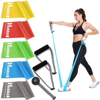 Resistance Bands for Working Out, Physical Therapy Bands, Latex Free Elastic and Exercise Bands Set for Stretching, Suitable for Rehab, Yoga, Pilates, Gym, Home Exercise