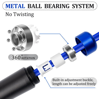 1LB Weighted Jump Ropes for fitness Women Men, Tangle-Free Ball Bearing Rapid Speed Skipping Jump Rope with Adjustable 9mm Cotton & PVC Cord, Aluminum Handles for MMA, Boxing, CrossFit, Weight-loss Workouts