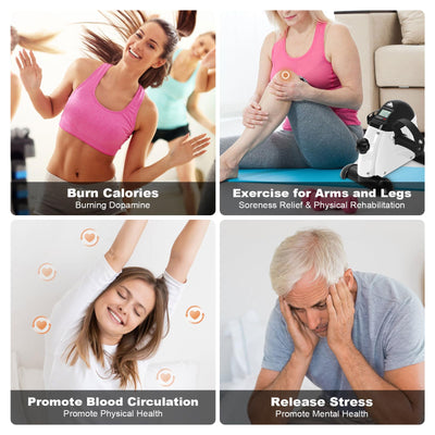 Mini Exercise Bike, AGM Under Desk Bike Pedal Exerciser Foot Cycle Arm & Leg Pedal Exerciser with LCD Screen Displays