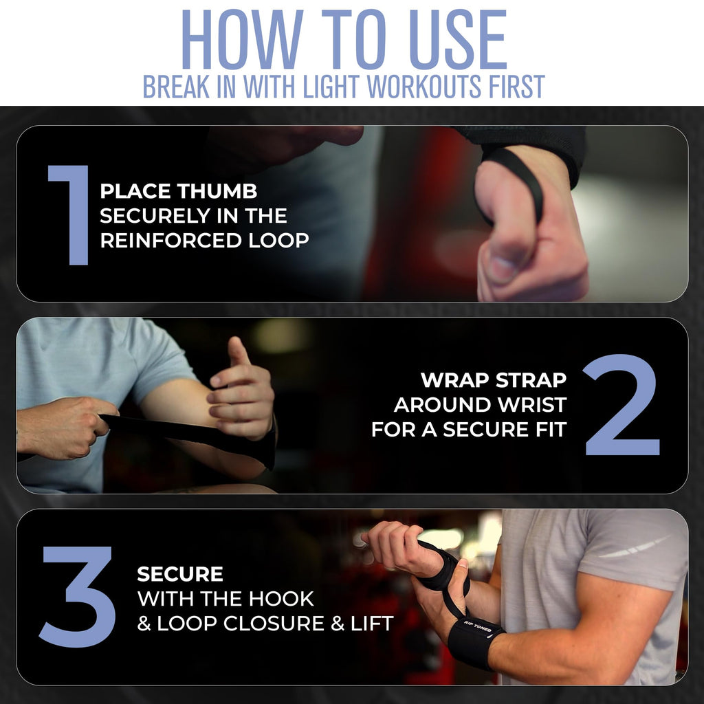 Rip Toned 18” Wrist Wraps - USPA Endorsed Wrist Straps for Weightlifting - Quality Wrist Support - Adjustable, Durable, Machine Washable - Gym Wraps for Powerlifting - for Men & Women