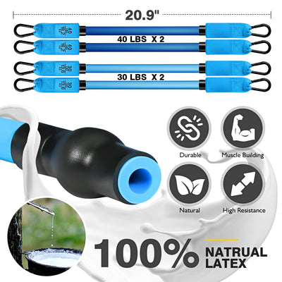 Pilates Bar Kit with Resistance Bands, Pilates Workout Equipment for Legs, Hip, Waist, Arm, Squats Exercise Equipment for Home Workouts, Adjustable 3-Section Pilates Bar Kit for Women & Men