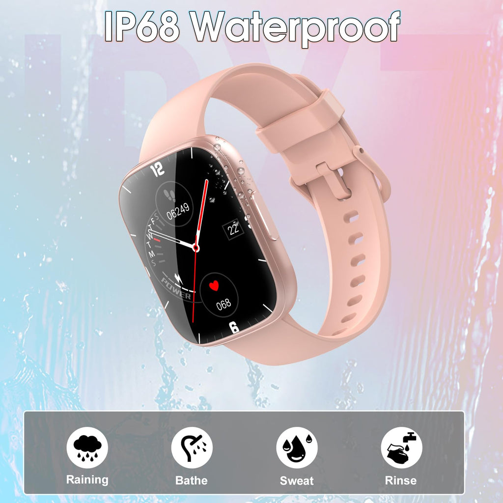 Smart Watch for Men Women(Answer/Make Calls), 1.95" HD Touch Screen Fitness Watch with Sleep Heart Rate Monitor, 110+ Sports Modes, IP68 Waterproof Activity Trackers Compatible with Android iOS, Black