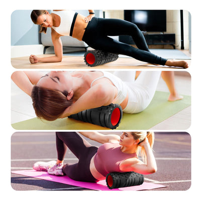 Foam Roller for Muscle Massager, Patented 13" High Density Exercise Roller for Muscle and Myofascial Trigger Point Release, Yoga, Back Roller for Fitness, Yoga (Purple)