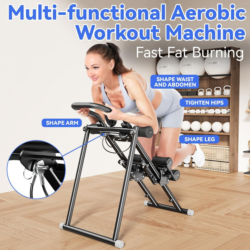 Stair Stepper & Ab Machine by SEWD, 2-in-1 Cardio Workout Equipment with Adjustable Handlebar & Large Pedals, 90% Pre-Assembled Fitness Equipment, Quickly Switch from Stepper to Abdominal Machine