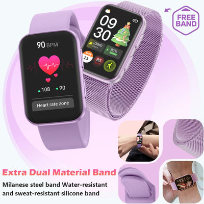 MorePro Health Fitness Tracker with Blood oxy-gen Monitor and 24/7 Heart Rate and Blood Pressure, Sleep Monitor, 120+ Sport Modes Waterproof Fitness Watch for Women Men Android iOS, Black