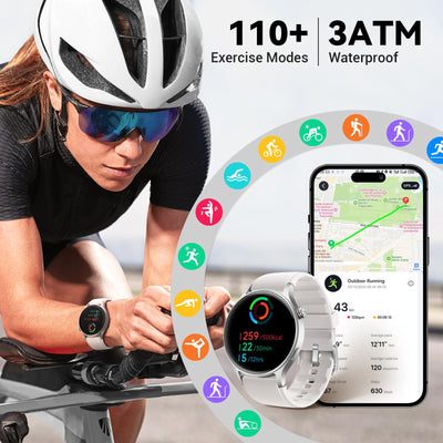 Fitpolo Smart Watch for Women,1.3" AMOLED Touchscreen Fitness Tracker, Make/Answer Calls, Heart Rate SpO2 Monitor, IP68 Waterproof, Sleep & Activity Tracking Smartwatch for Android Phones iPhone