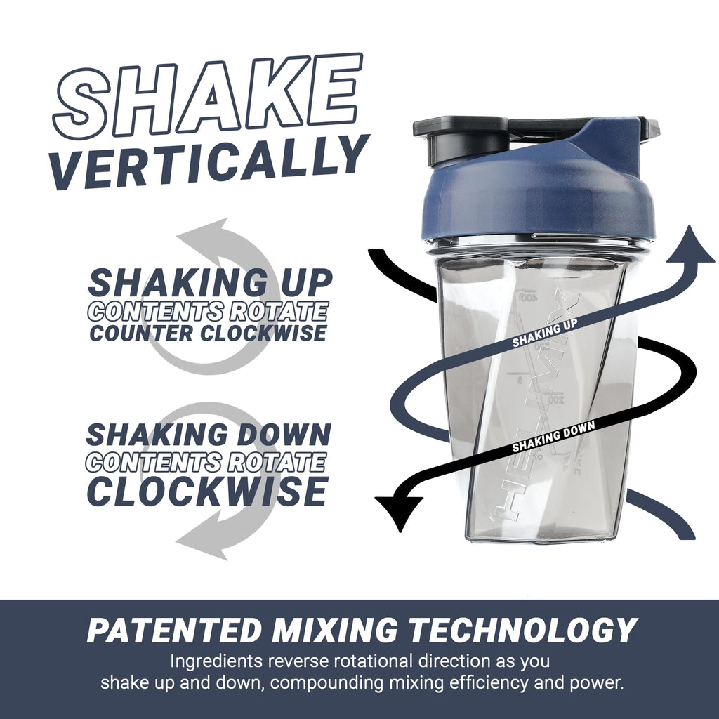 HELIMIX 2.0 Vortex Blender Shaker Bottle Holds upto 28oz | No Blending Ball or Whisk | USA Made | Portable Pre Workout Whey Protein Drink Shaker Cup | Mixes Cocktails Smoothies Shakes | Top Rack Safe