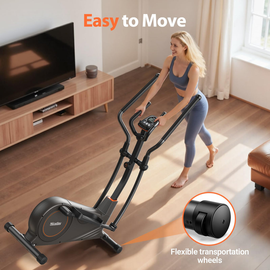 Niceday Elliptical Machine, Elliptical Exercise Machine for Home with Hyper-Quiet Magnetic Driving System, Elliptical Trainer with 15.5IN & 20IN Stride, 16 Resistance Levels, 500LBS Loading Capacity
