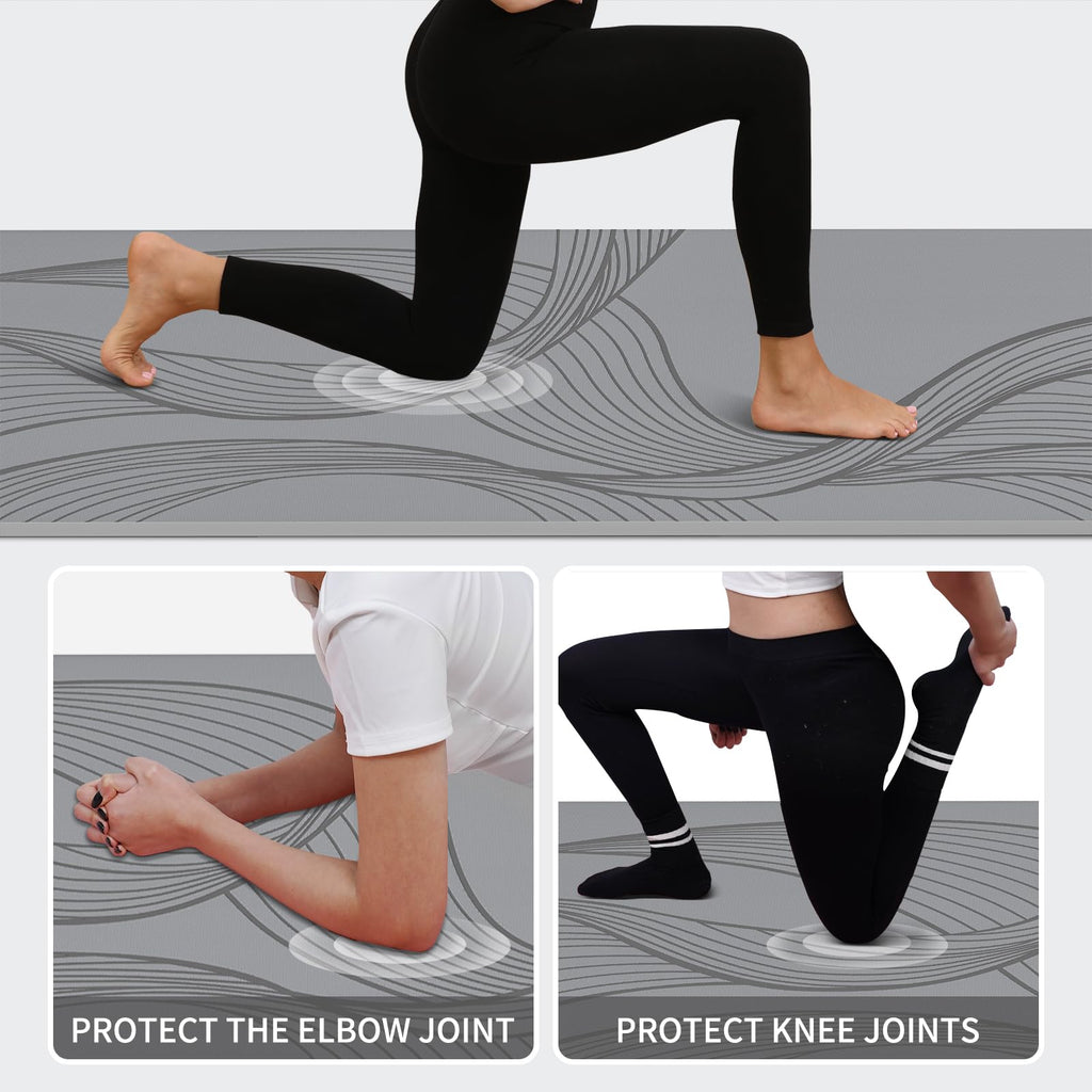 Large Yoga Mat-72’x36’x0.4’ Extra Width ＆ Thick,Comfortable,Non-Slip Exercise Mat-Works Great on All Floor for Stretching,Yoga Studio,Gym or Home Workouts