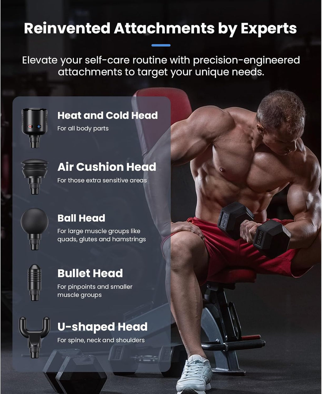 BOB AND BRAD A2 Pro Massage Gun with Heat and Cold Therapy, FSA Eligible/HSA Eligible, Professional Percussion Massage Gun Deep Tissue for Home Gym, Portable Muscle Massager with Force Sensor Light