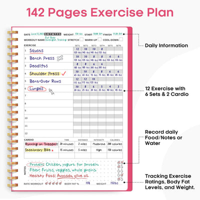 Fitness Workout Journal for Women & Men, A5(5.5" x 8.2") Workout Log Book Planner for Tracking, Progress, and Achieving Your Wellness Goals - Green