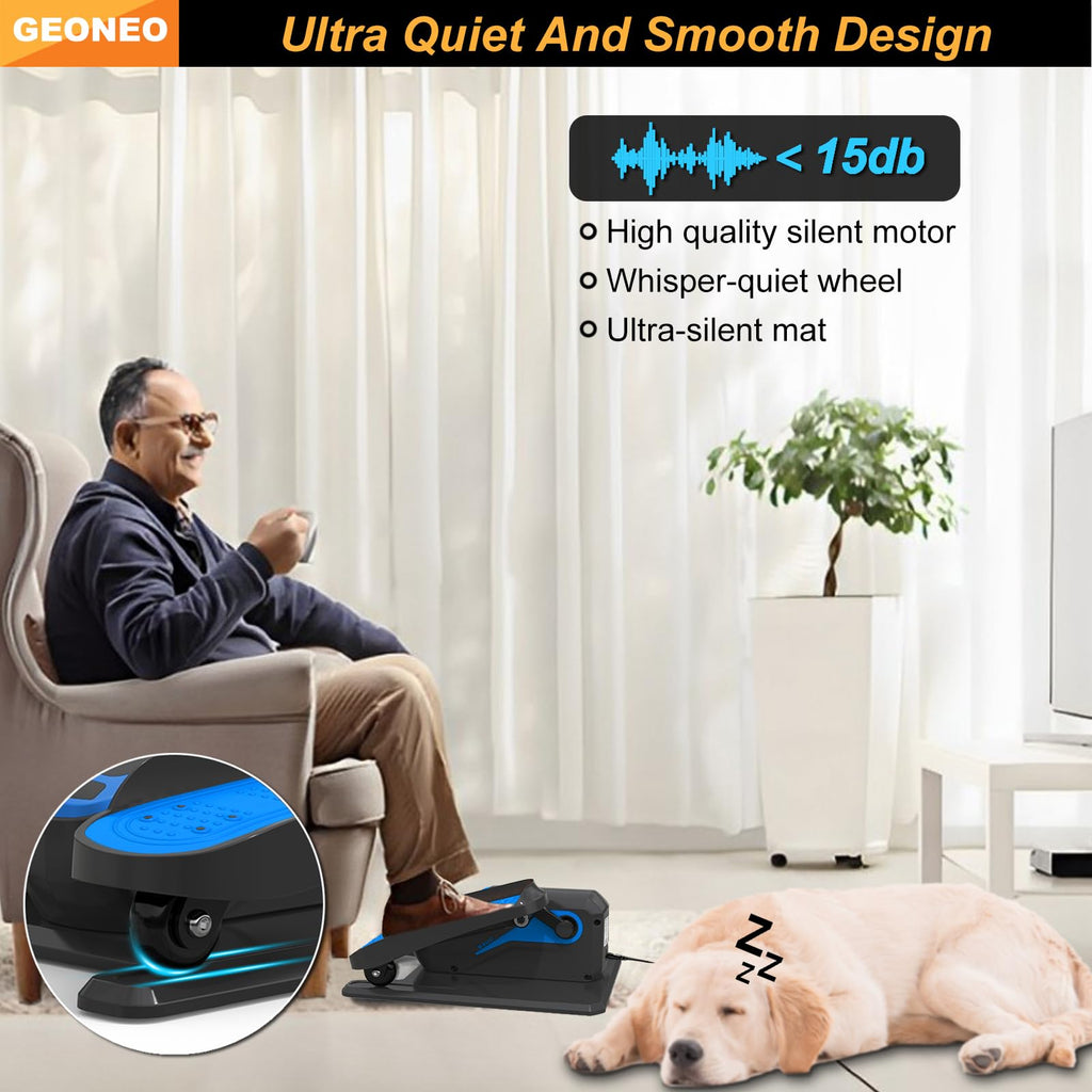 Under Desk Elliptical Machine, Electric Elliptical Exerciser for Senior, Quiet & Small Electric Seated Pedal Exerciser for Home with Display Monitor, Remote Control & 12 Adjustable Speeds