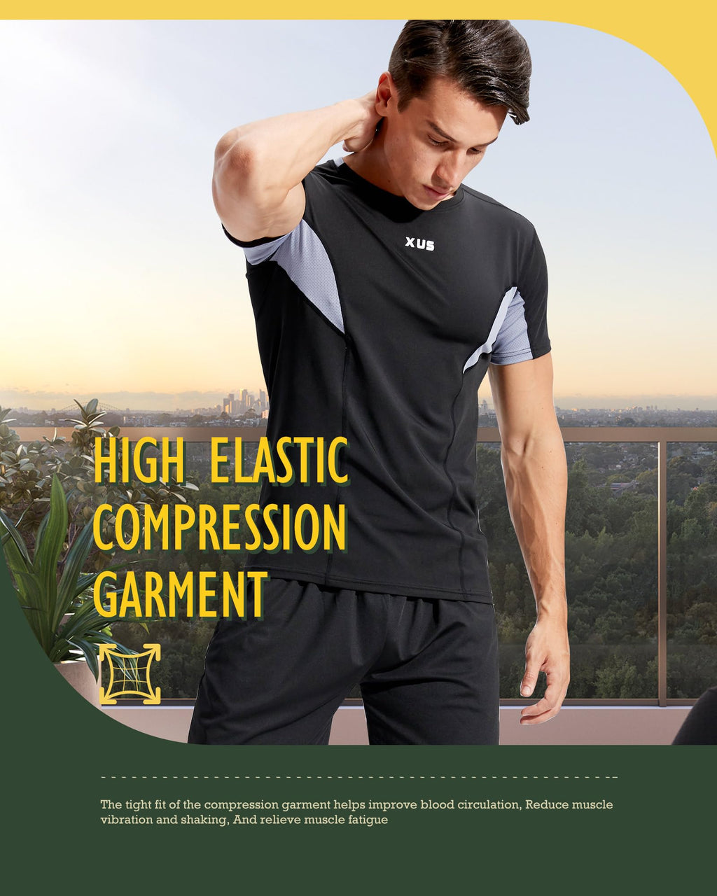 BOOMCOOL 5PCS Gym Clothes for Men Workout Sets