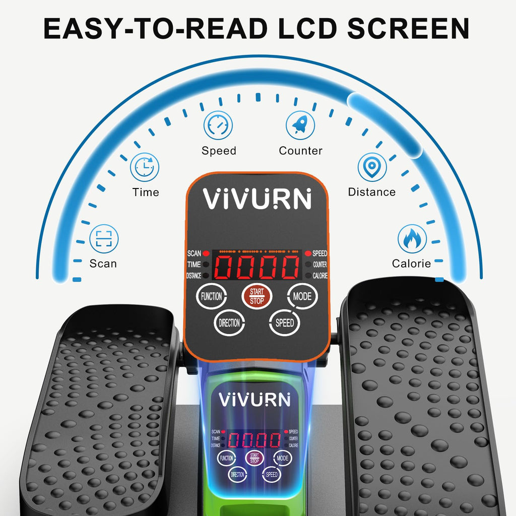VIVURN-018 Under Desk Elliptical 12 Speed 5 Modes Mini Motorized Leg Exerciser While Sitting for Seniors As Seen on TV with Non-Slip Mat Quiet & Portable Electric Pedal Exerciser for Home and Office