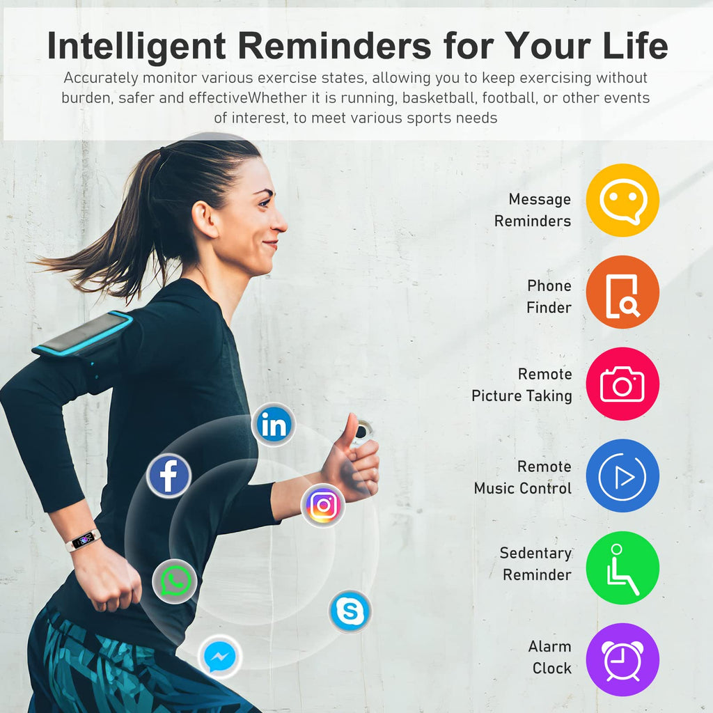 Fitness Tracker with 24/7 Heart Rate, Blood Oxygen Blood Pressure Sleep Monitor, Activity Trackers 5 ATM Waterproof,Step Calorie Counter Pedometer Health Smart Watch for Women Men Bordeaux