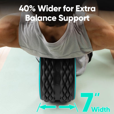 FitBeast Back Roller, Back Wheel Foam Roller - Targeted Muscle Roller for Deep Tissue Massage, Back Stretcher