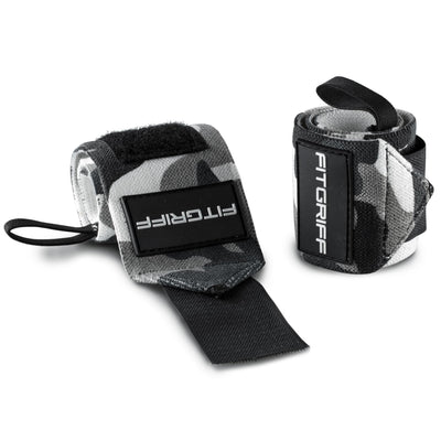 Fitgriff® Wrist Wraps for Weightlifting (18") Heavy-Duty Support for Gym, Bench Press, and Pushups (1 Pair) - for Men and Women (Black)