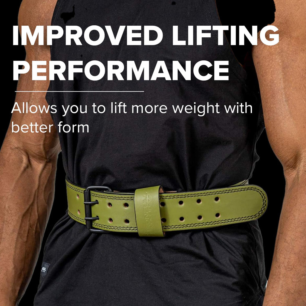 7mm Leather Weight Lifting Belt (IPF, USAPL, USPA, IPL USAW & IWF Approved) - 4" to 2” Tapered Premium Weightlifting Belt for Olympic Lifting, Powerlifting, Cross training, Gym, Workout & Weight Training - Weightlifting Belts for Men and Women