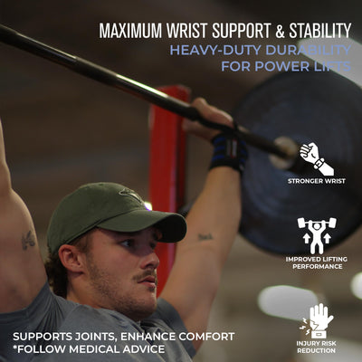 Rip Toned 18” Wrist Wraps - USPA Endorsed Wrist Straps for Weightlifting - Quality Wrist Support - Adjustable, Durable, Machine Washable - Gym Wraps for Powerlifting - for Men & Women