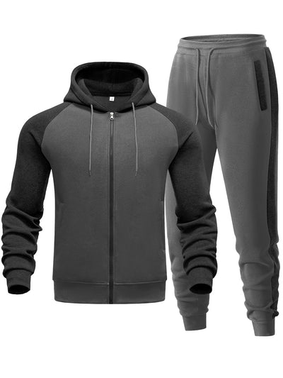 Men's Tracksuit 2 Pieces Set Zip Up Hoodie Sweatsuits Athletic Jogging Suit Set Casual Outfit with Pockets