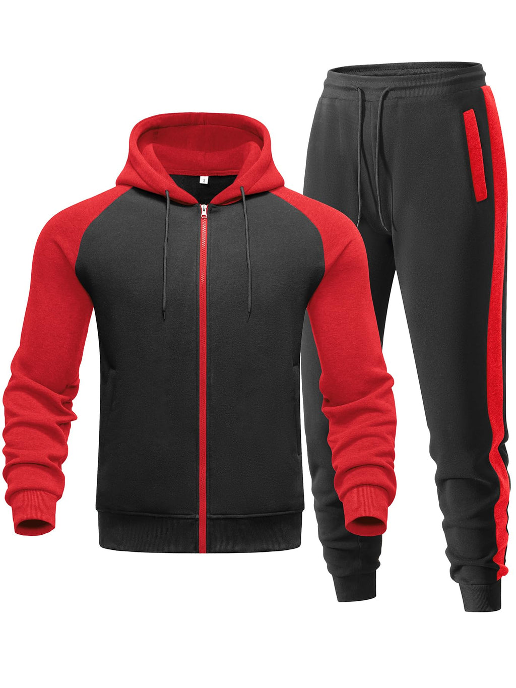 Men's Tracksuit 2 Pieces Set Zip Up Hoodie Sweatsuits Athletic Jogging Suit Set Casual Outfit with Pockets