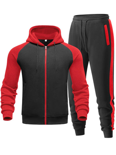 Men's Tracksuit 2 Pieces Set Zip Up Hoodie Sweatsuits Athletic Jogging Suit Set Casual Outfit with Pockets