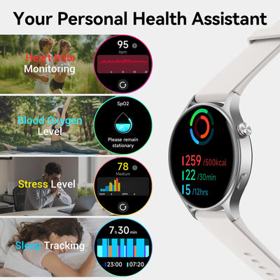 Fitpolo Smart Watch for Women,1.3" AMOLED Touchscreen Fitness Tracker, Make/Answer Calls, Heart Rate SpO2 Monitor, IP68 Waterproof, Sleep & Activity Tracking Smartwatch for Android Phones iPhone