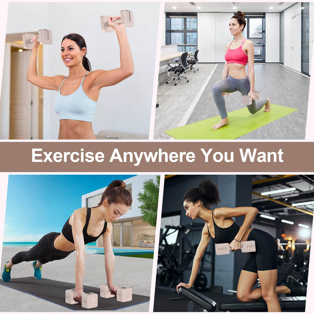 22LBS Adjustable Dumbbells Set, Hand Weights Sets with 5 Levels 3lb, 5lb, 7lb, 9lb, 11lb, Adjustable Weight Dumbbells for Women/Men Home Gym Full Body Workout