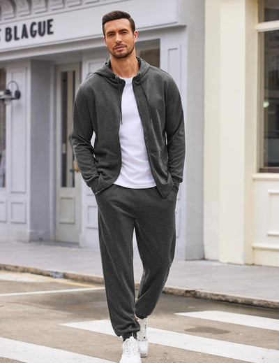 COOFANDY Sweatsuits for Men 2 Piece tracksuit Sets Full Zip Hoodie Sweatpants for Men Casual Sports Jogging Suits S-4XL