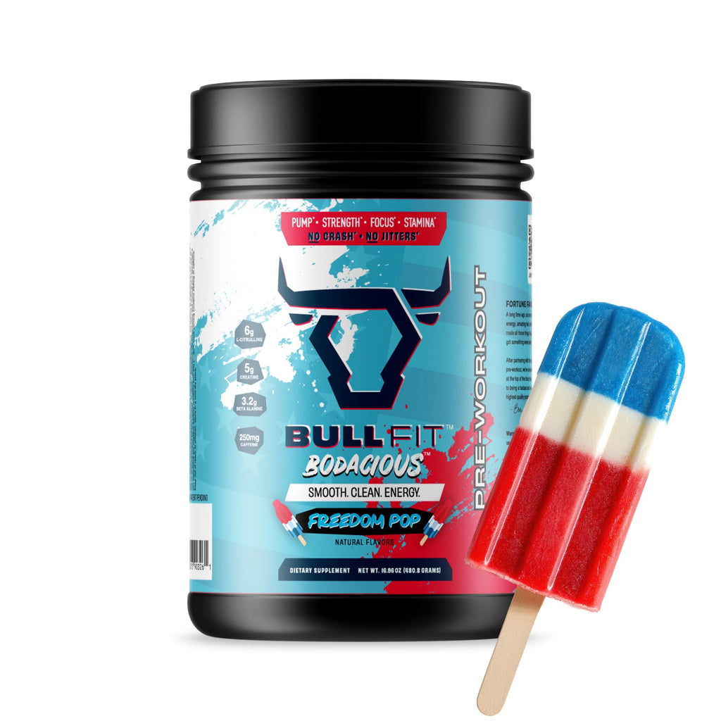 BULLFIT Pre Workout Powder, Pina Coolada Flavor, Pre-Workout Support for Men & Women, L Citrulline, Creatine, Beta Alanine & Electrolytes, Powdered Drink Mix with No Sucralose & Zero Sugar, 20 Srvgs