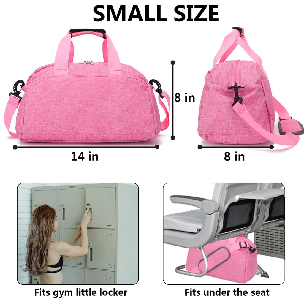 14 inch Small Gym Bag for Women & Men, Mini Duffel Bag for Travel Sports Lightweight Carry On Bag (Light Green)