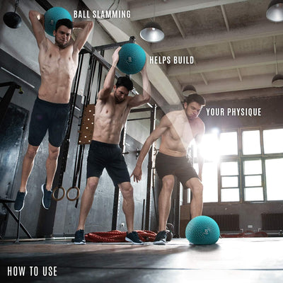 Yes4All Slam Balls, 10-40lb Weighted Ball Weight, Durable PVC Sand Filled Workout Dynamic Slam Ball for Core Strengthen