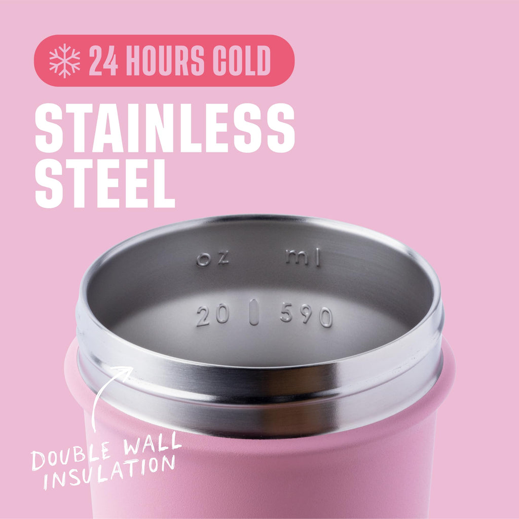 BlenderBottle Strada Shaker Cup Insulated Stainless Steel Water Bottle with Wire Whisk, 24-Ounce, Black