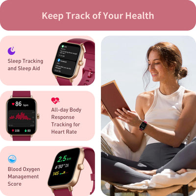Smart Watch for Women Android & iPhone, Alexa Built-in, IP68 Waterproof Activity Fitness Tracker with Bluetooth Call (Answer/Make), 1.8" Smartwatch with Heart Rate/SpO2/Sleep Monitor, 100+ Sports Mode
