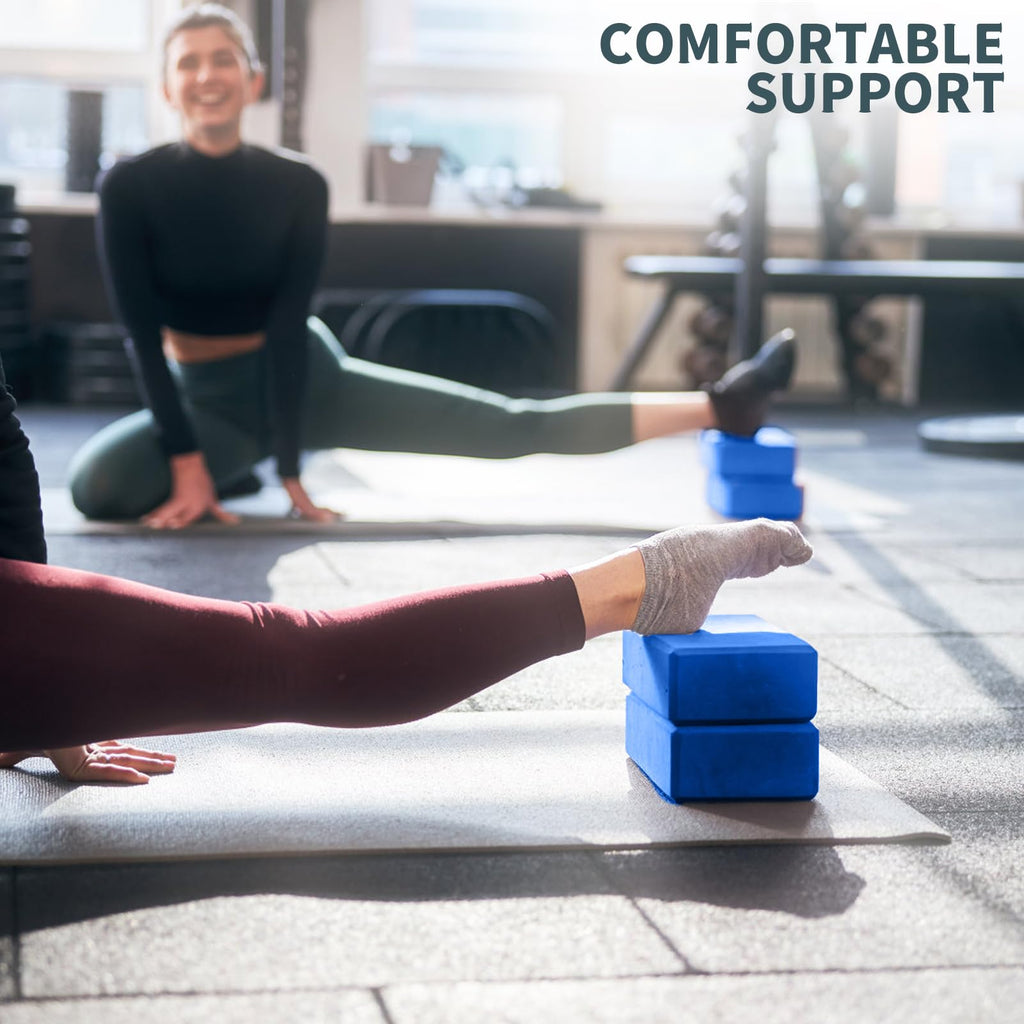 Yoga Blocks 2 Pcs, 9"x6"x3" Yoga Brick Foam Blocks EVA Foam Block Yoga Props Accessories for Yoga Pilates Stretching and Meditation