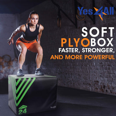 Yes4All 3 in 1 Foam Plyometric Jump Box for Training & Conditioning - Plyo Jump Box for Fitness Workout Exercise