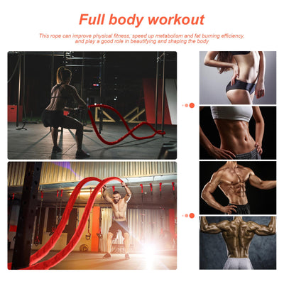 Battle Ropes for Home Gym Exercise: 1 Inch Diameter 9.2 FT Length Workout Rope Exercise Rope Training Ropes with Protective Sleeve for Kids Men Women Exercise Fitness & Strength Training