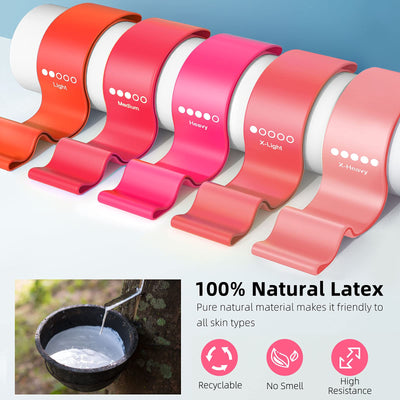 Resistance Bands for Working Out, Elastic Exercice Loop Bands for Physical Therapy, Yoga Starter Set of Stretch Bands for Booty Legs, Pilates Flexbands