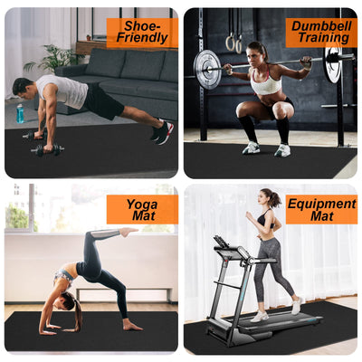 Large Exercise Mat 8'x5'|12'x6' Workout Mat for Home Gym Mats Exercise Heavy Duty Gym Flooring Fitness Mat Large Yoga Mat Cardio Mat for Weightlifting, Jump Rope, MMA, Shoe-Friendly