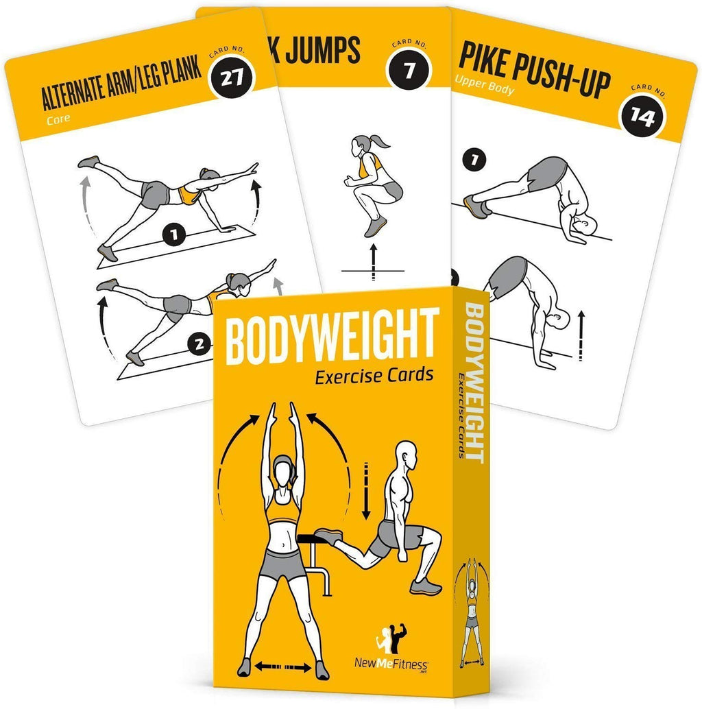 NewMe Fitness Stretching Workout Cards, Instructional Fitness Deck for Women & Men, Beginner Fitness Guide to Training Exercises at Home or Gym